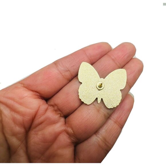 Butterfly Moth Enamel Pin Badge Yellow Teal Gold Metal Insect Brooch Jewelry New - Picture 3 of 5